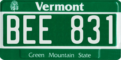 VT license plate BEE831