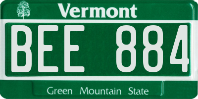 VT license plate BEE884