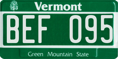 VT license plate BEF095