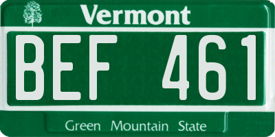 VT license plate BEF461