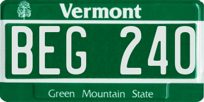 VT license plate BEG240