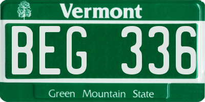 VT license plate BEG336