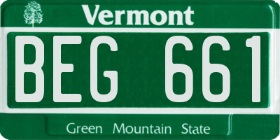 VT license plate BEG661