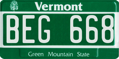 VT license plate BEG668