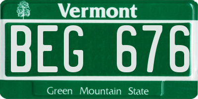 VT license plate BEG676