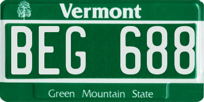 VT license plate BEG688