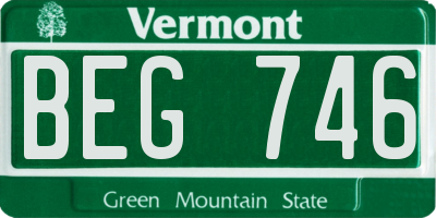 VT license plate BEG746