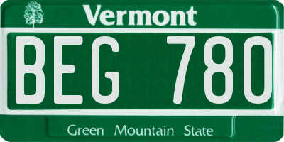 VT license plate BEG780