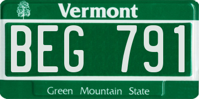 VT license plate BEG791
