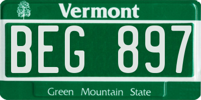 VT license plate BEG897