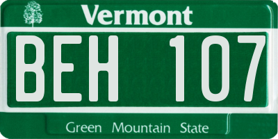 VT license plate BEH107
