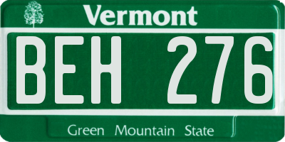 VT license plate BEH276