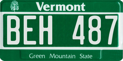 VT license plate BEH487