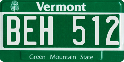 VT license plate BEH512