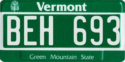 VT license plate BEH693