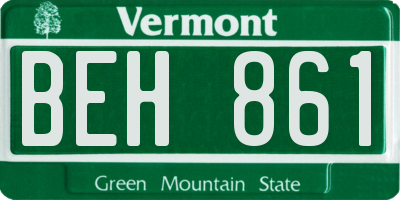 VT license plate BEH861