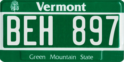VT license plate BEH897
