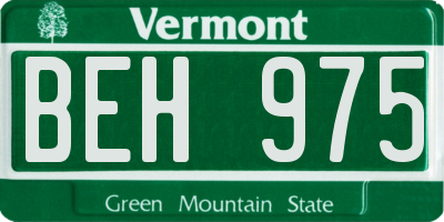 VT license plate BEH975