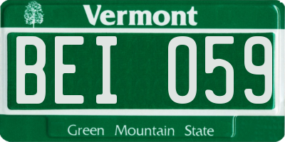 VT license plate BEI059
