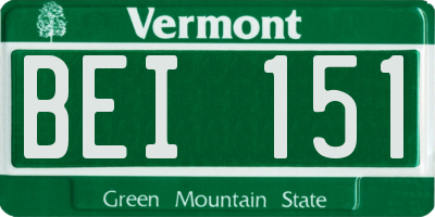 VT license plate BEI151