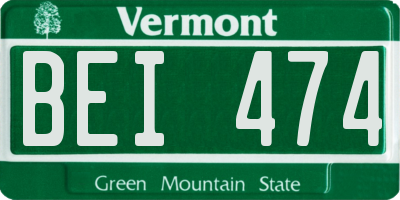 VT license plate BEI474