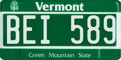 VT license plate BEI589