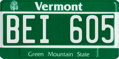 VT license plate BEI605