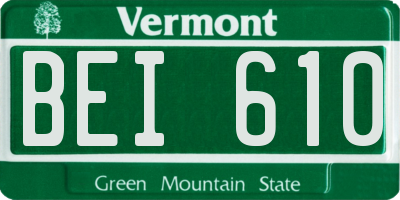VT license plate BEI610