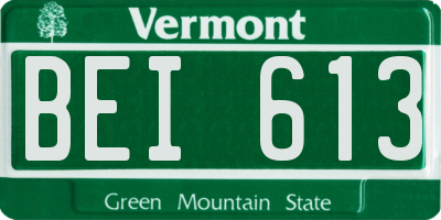 VT license plate BEI613