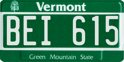 VT license plate BEI615