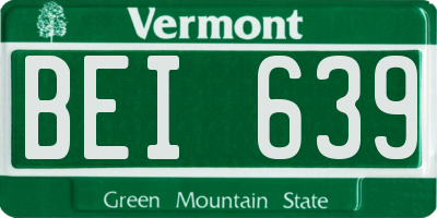 VT license plate BEI639
