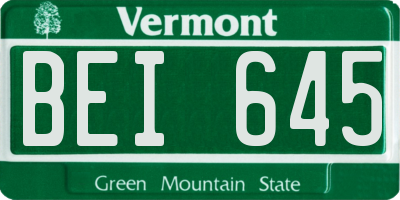 VT license plate BEI645