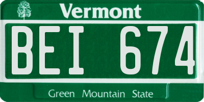 VT license plate BEI674