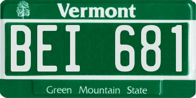 VT license plate BEI681