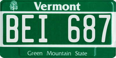 VT license plate BEI687