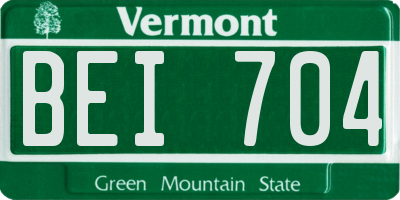 VT license plate BEI704
