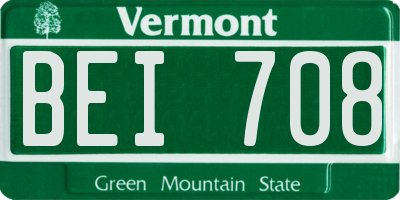 VT license plate BEI708