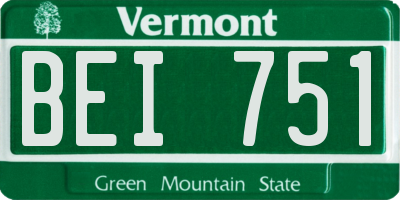 VT license plate BEI751