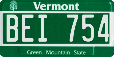 VT license plate BEI754
