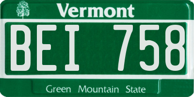 VT license plate BEI758