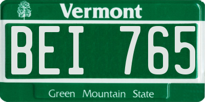VT license plate BEI765