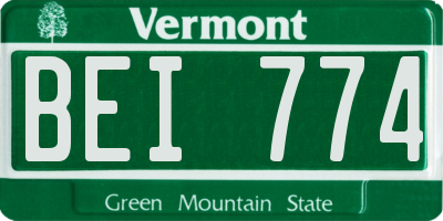VT license plate BEI774