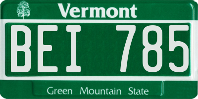 VT license plate BEI785