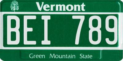 VT license plate BEI789