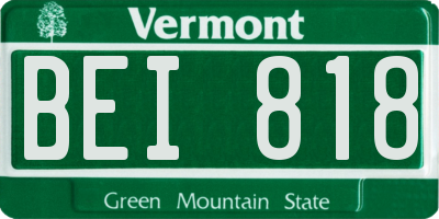VT license plate BEI818