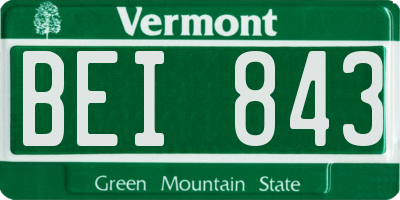 VT license plate BEI843