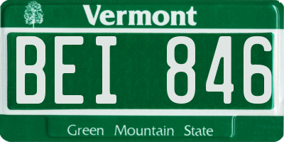 VT license plate BEI846