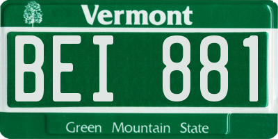 VT license plate BEI881