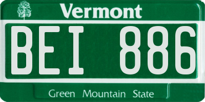 VT license plate BEI886