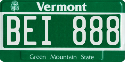 VT license plate BEI888